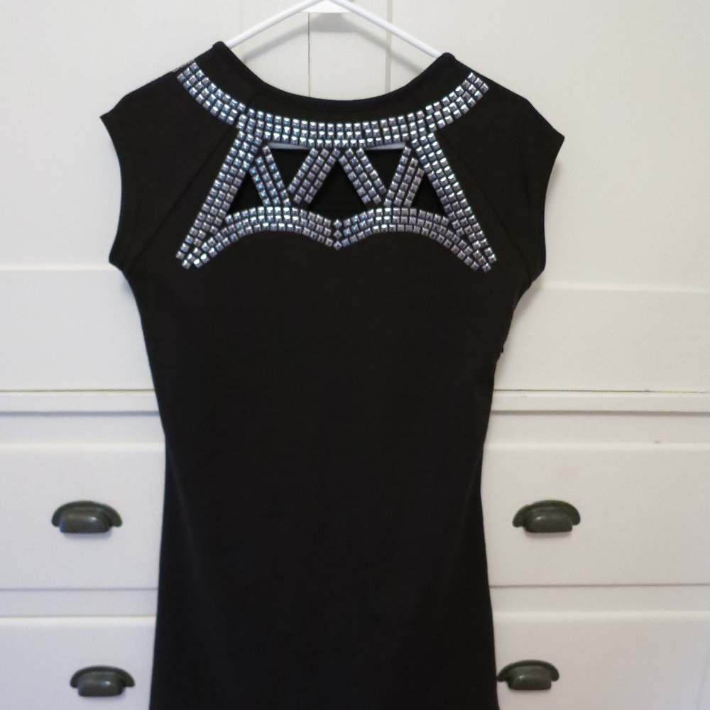 BCBG MaxAzria Black Studded Dress Sz Med